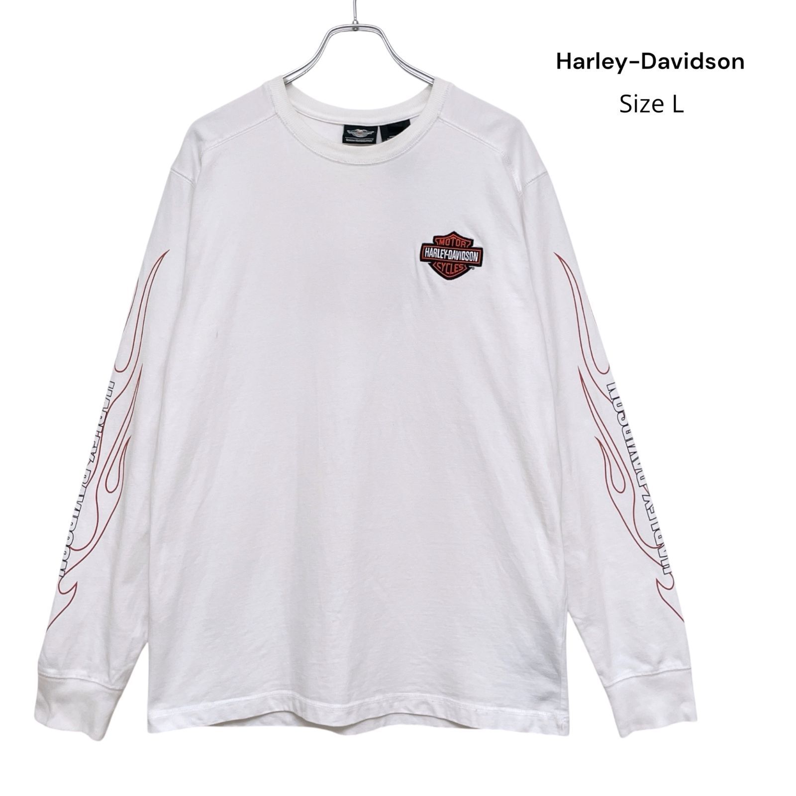 Harley Davidson ハーレーダビッドソン フレイムス 刺繍ロゴ 長袖 T