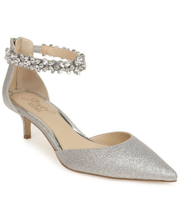 ジュウェルダグレイミシュカ レディース シューズ パンプス ヒール Jewel Badgley Mischka Womens Robles Kitten Heel Evening Pumpsilver
