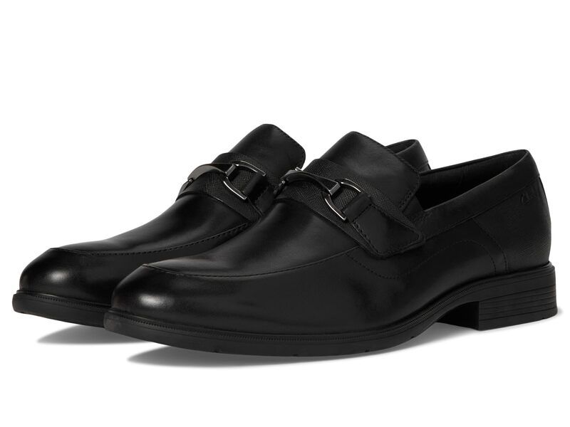 クラークス メンズ シューズ スリッポン・ローファー Clarks Steadwell Bit Black Leather ブラック