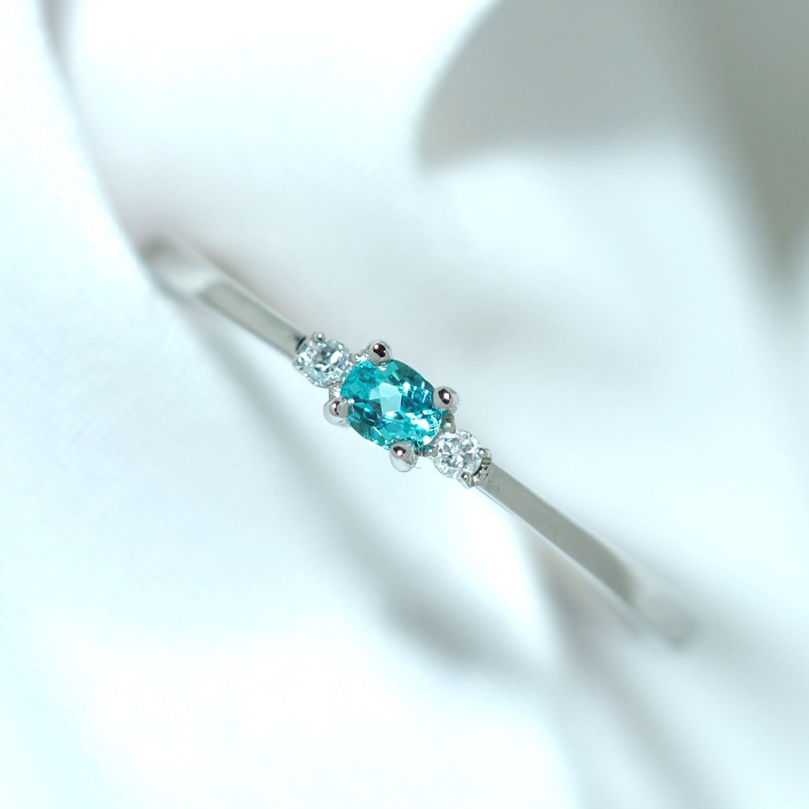 パライバトルマリン ブラジル産 リング 0.074ct D0.02ct pt900