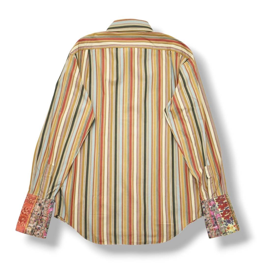 ポールスミス　近年モデル　マルチストライプ　金ボタン　ロングスリーブシャツ ポールスミス ロンドン Paul Smith LONDON イタリア製生地 長袖 マルチ
