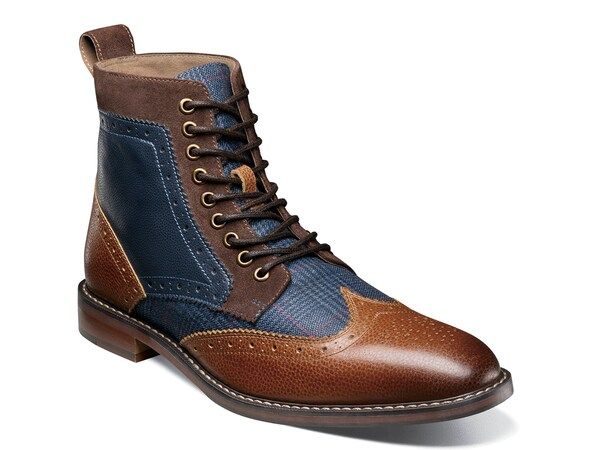 ステイシーアダムス メンズ シューズ ブーツ・レインブーツ ウィングチップ ブーツ Stacy Adams Finnegan Wingtip Boot Blue ブルー