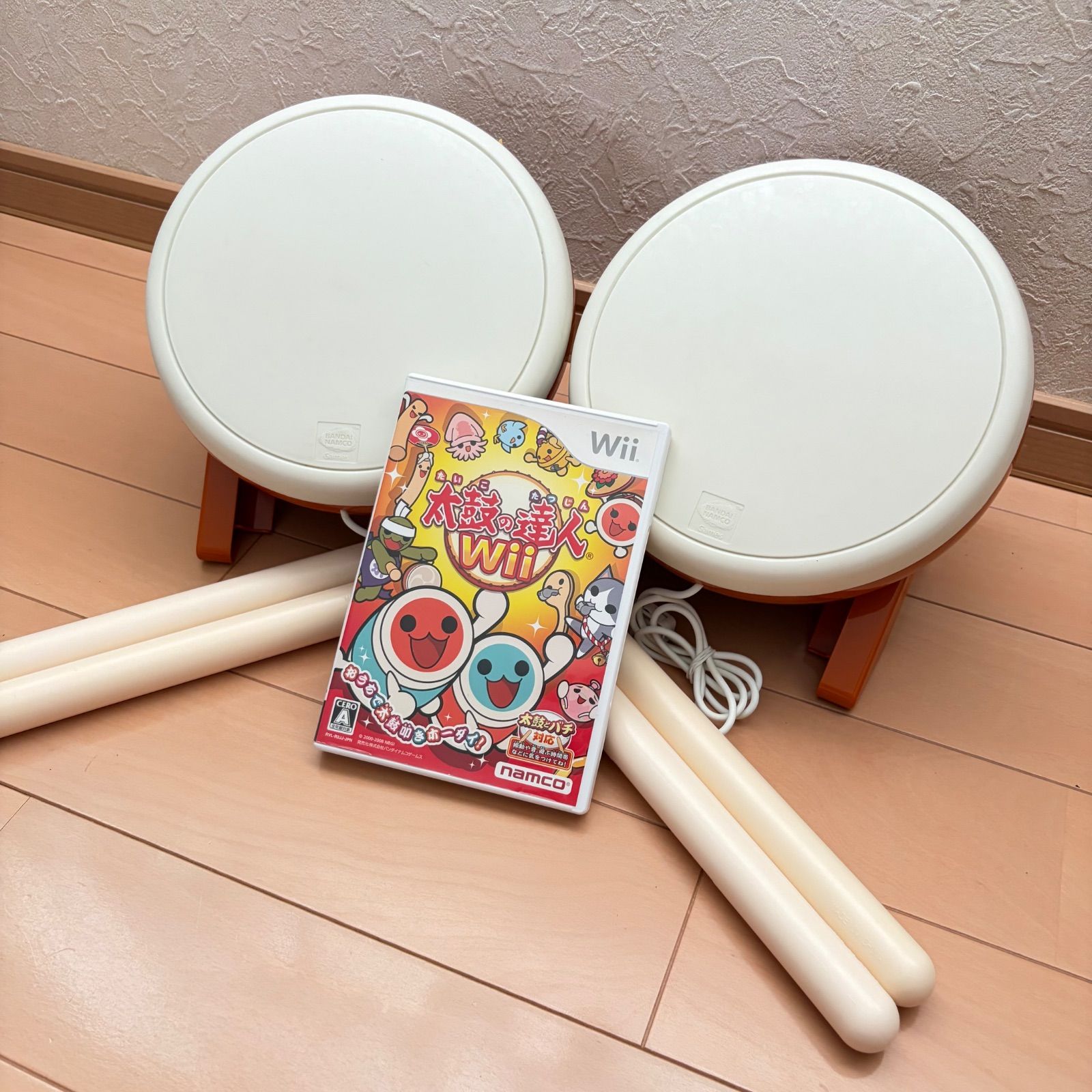 動作確認済】Wii WiiU タタコン バチセット 太鼓の達人 2個セット a