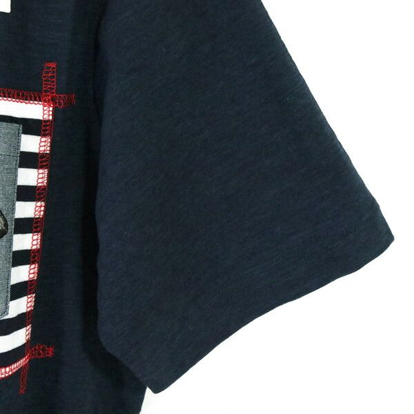 65%OFF 訳あり 新品 カステルバジャック CASTELBAJAC トップス 48 MCS1378 Lサイズ ネイビー メンズ 半袖Tシャツ コットン ポケット付き 日本製
