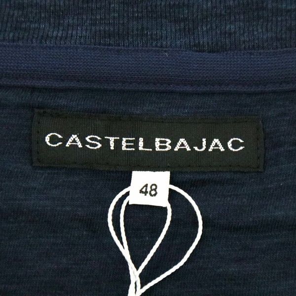 65%OFF 訳あり 新品 カステルバジャック CASTELBAJAC トップス 48 MCS1378 Lサイズ ネイビー メンズ 半袖Tシャツ コットン ポケット付き 日本製