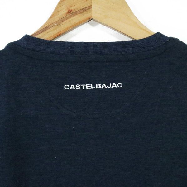 65%OFF 訳あり 新品 カステルバジャック CASTELBAJAC トップス 48 MCS1378 Lサイズ ネイビー メンズ 半袖Tシャツ コットン ポケット付き 日本製