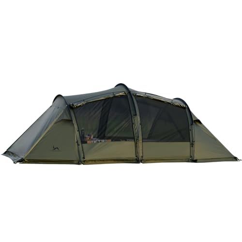 TOMOUNT トンネルテント 2ルームテント 2人用 ツールームテント 230Tポリエステル PU3000mm インナー付き グランドシート付き キャノピー キャンプテント 遮熱 通気 撥水 TRT-MAX Ver.2★m