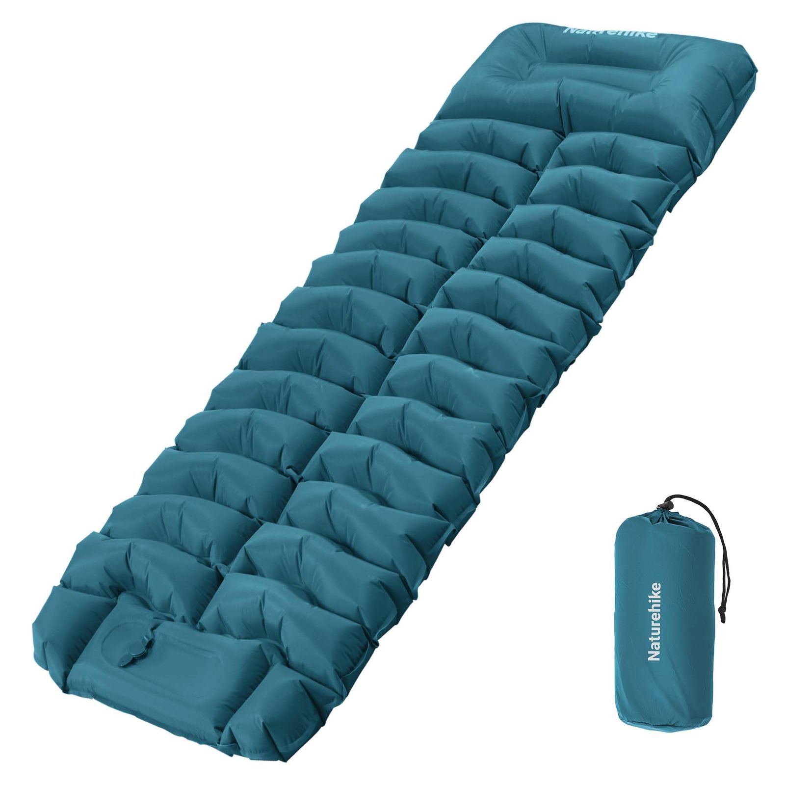 Naturehike エアーマット キャンプ マット【足踏み式 厚手9.5CM】エアマット コンパクト 枕付き/枕なし 9.5CM 厚さ 断熱 R値1.8 防水 耐久 キャンプ用 テント用 車中泊 防災 登山 お花見に 持ち運び便利 簡単収納 超軽量 収納★m