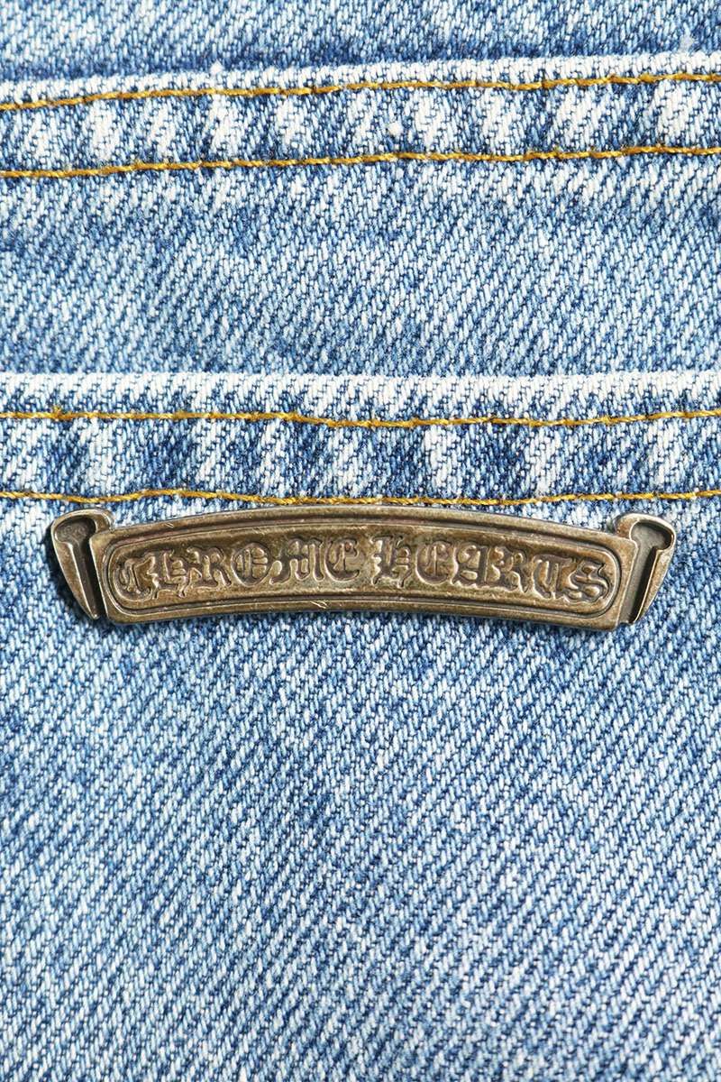 クロムハーツ ×リーバイス LEVI'S U VNTG JEAN BLU ORNG TAB517 クロスパッチ付き517ウォッシュドデニムパンツ メンズ 29インチ