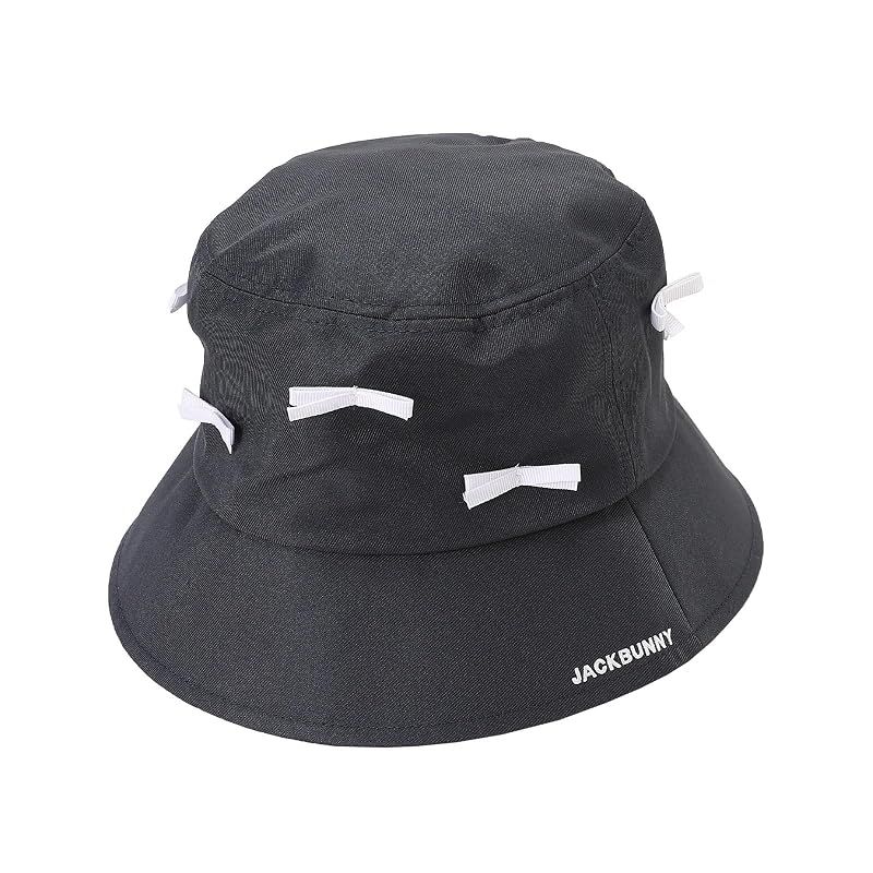 【新品】 [ジャックバニー] レディース バケットハット (リボン付き) / ゴルフ 帽子 / 262-5187216 120_ネイビー FR