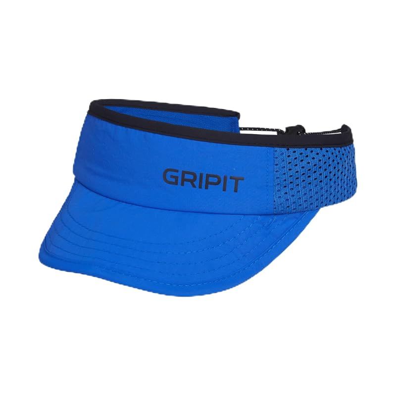 【新品】 [GRIPIT] グリピット スウェットアウト パッカブル サンキャップ 【吸汗速乾・高通気】 汗を逃がす 蒸れない 超軽量 折りたたみ サンバイザー 深め ランニング ゴルフ 登山 帽子 ブラック 男女兼用 (ブルー)
