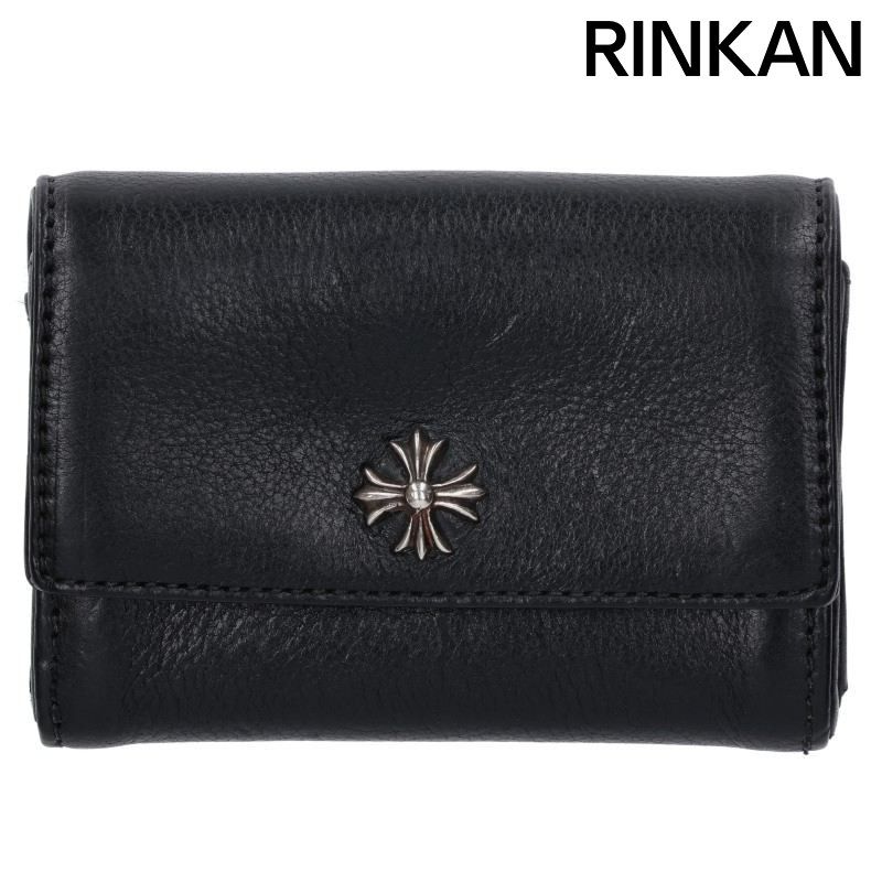 クロムハーツ TINY WALLET/タイニーウォレット CHプラスボタンレザー財布 メンズ
