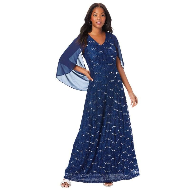 ロアマンズ レディース トップス ワンピース プラスサイズ ノースリーブ レース Roamans Womens Plusize Sleeveless Lace Gown Evening Blue ブル