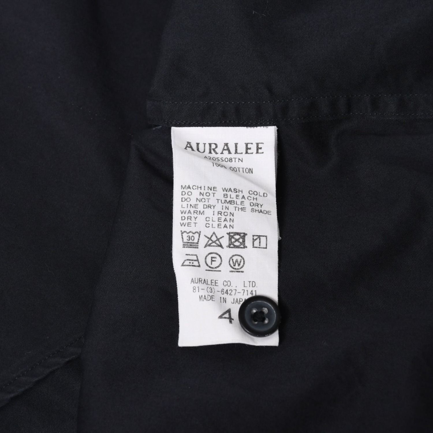 極美品 AURALEE オーラリー 半袖レギュラーカラーシャツ A20SS08TN