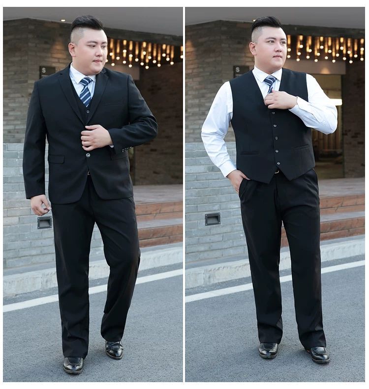 大きいサイズ メンズ スーツセット 太め体型向け ビジネスフォーマル スーツジャケット 結婚式用 礼服 仕事着 秋 ネイビー (2)