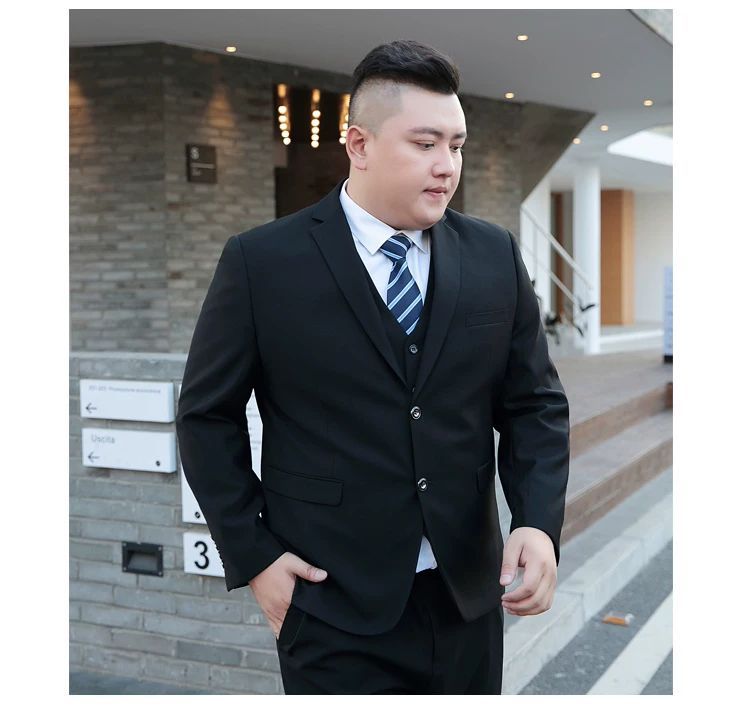 大きいサイズ メンズ スーツセット 太め体型向け ビジネスフォーマル スーツジャケット 結婚式用 礼服 仕事着 秋 ネイビー (2)