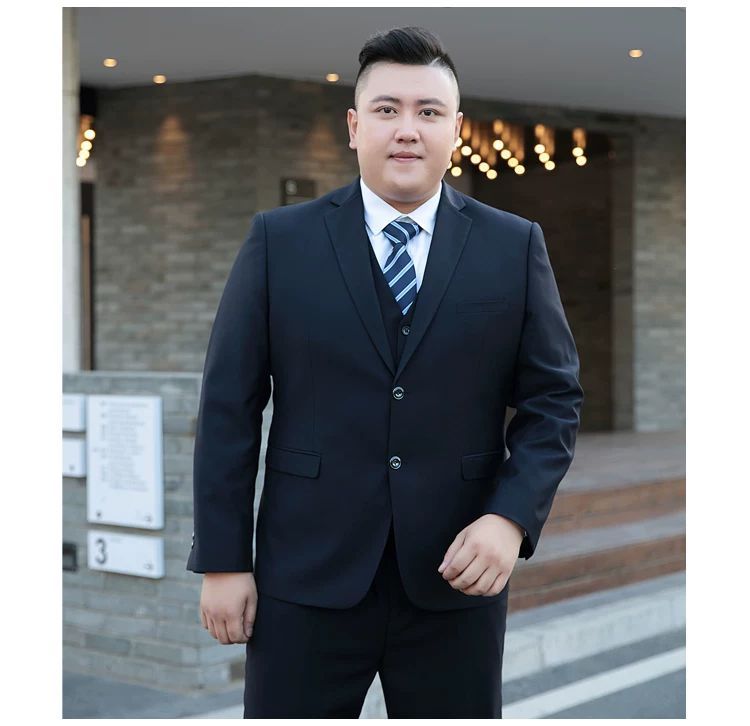大きいサイズ メンズ スーツセット 太め体型向け ビジネスフォーマル スーツジャケット 結婚式用 礼服 仕事着 秋 ネイビー (2)