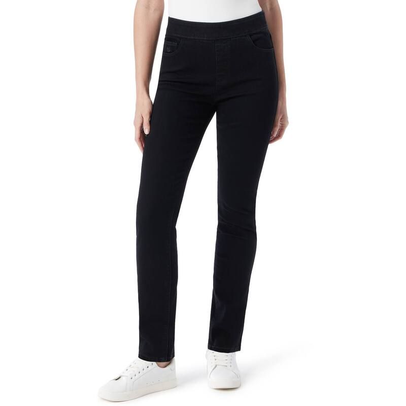 グロリアバンデービルト レディース ボトムス デニムパンツ プチ ジーンズ Petite Gloria Vanderbilt Amanda PullOn Jeans Black Rinse ブラック