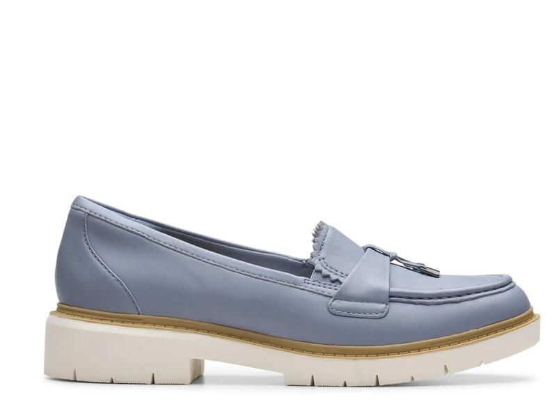 クラークス レディース シューズ サンダル ローファー ClarksWestlynn Bella Loafer Denim Blue Leather デニム