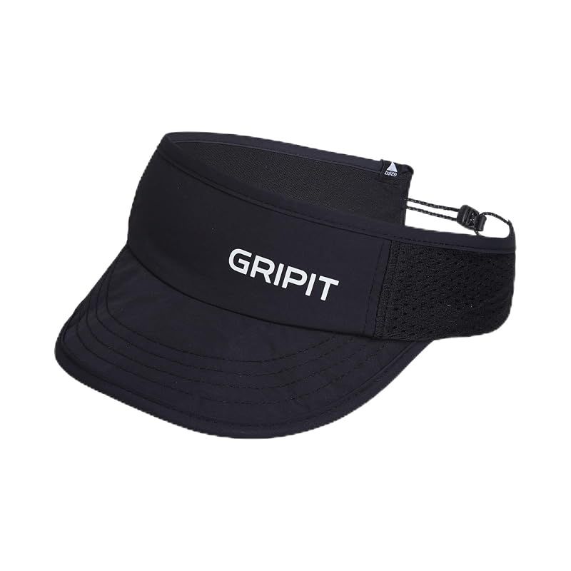 【新品】 [GRIPIT] グリピット スウェットアウト パッカブル サンキャップ 【吸汗速乾・高通気】 汗を逃がす 蒸れない 超軽量 折りたたみ サンバイザー 深め ランニング ゴルフ 登山 帽子 ブラック 男女兼用 (ブラック)