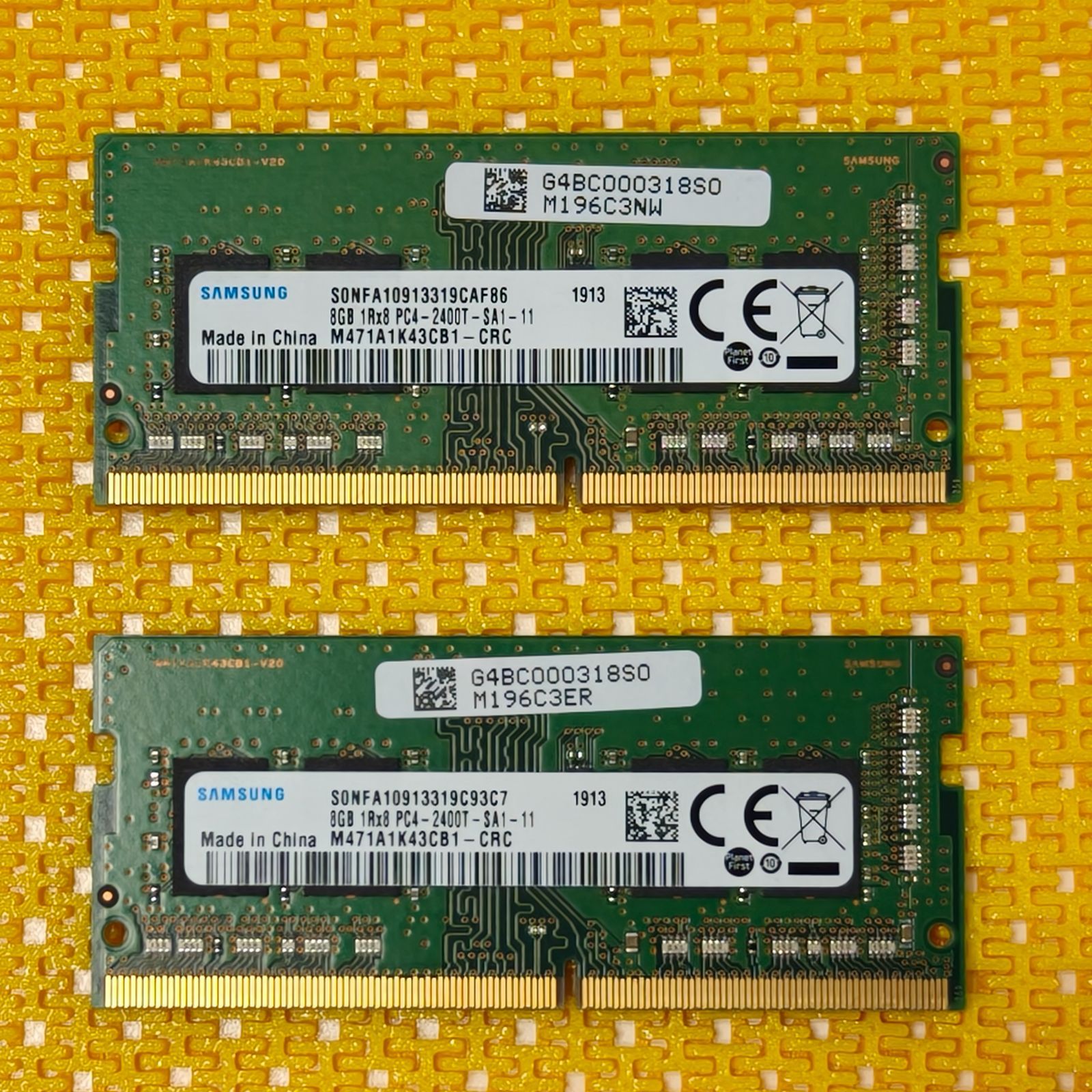 中古】SAMSUNG製ノートPC用メモリー DDR4-2400T 8GB×2枚セット - メルカリ