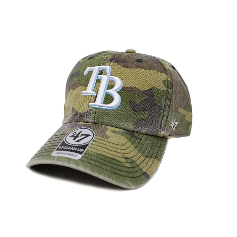 【新品】 47 Brand (フォーティーセブンブランド) キャップ 迷彩 47 CLEAN UP MLB (レイズ)