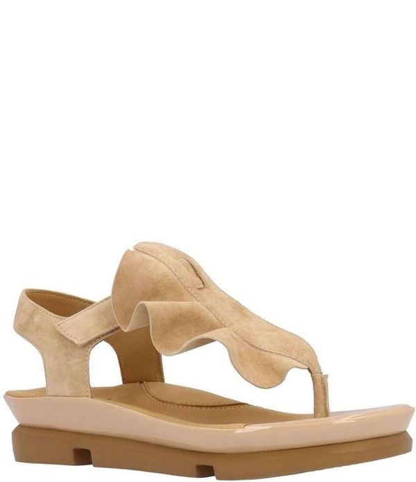 ラモールドピード レディース シューズ サンダル フリル スエード LAmour Des Pieds Vendala Suede Ruffle Thong Sandals Nude