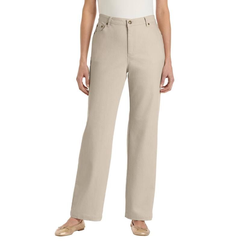 ウーマン ウィズイン レディース ボトムス デニムパンツ プラスサイズ プチ ジーンズ Woman Within Plusize Petite Stretch Denim WideLeg FivePo