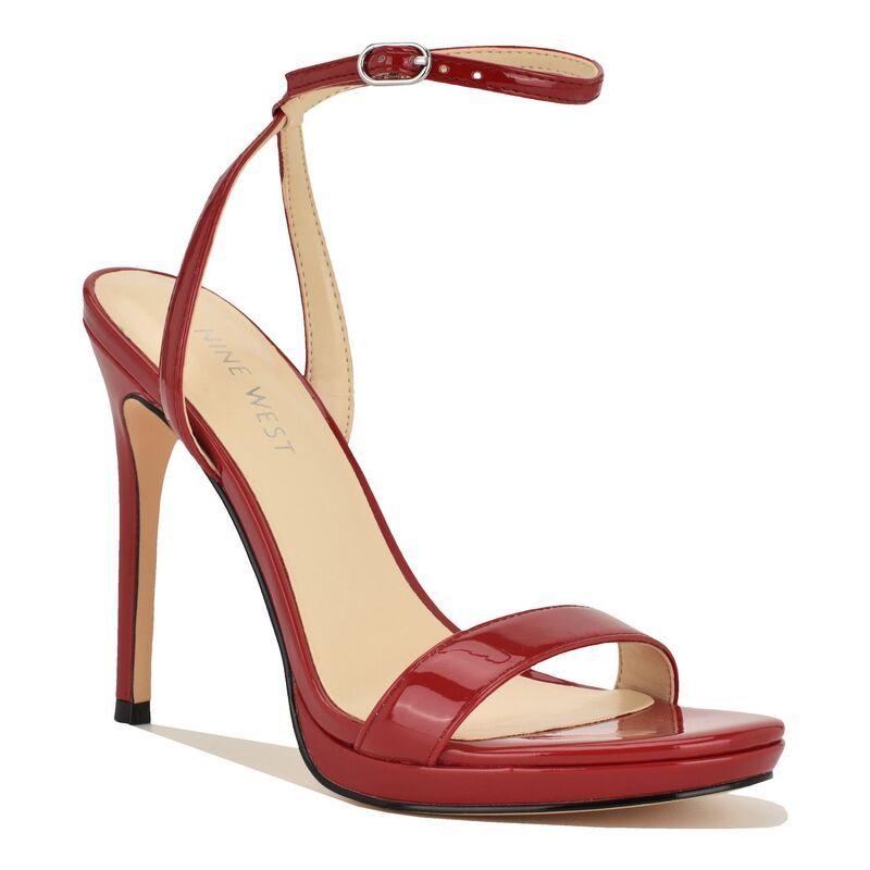 ナインウェスト レディース シューズ パンプス サンダル ヒール Nine West Lorent Womens Open Toe Stiletto Heel Dressandals Red Pate