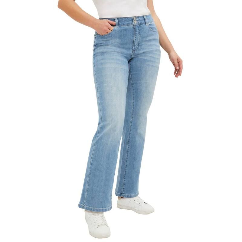 Ellos レディース ボトムス デニムパンツ ブーツカット プラスサイズ ブーツ ジーンズ ellos Plusize Stretch MidRise Back Elastic Bootcut Je