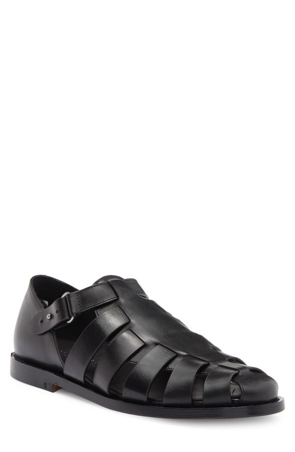 ジョンバルベイトス メンズ シューズ サンダル John Varvatos Antwerp Fisher Sandal Black Smooth ブラック