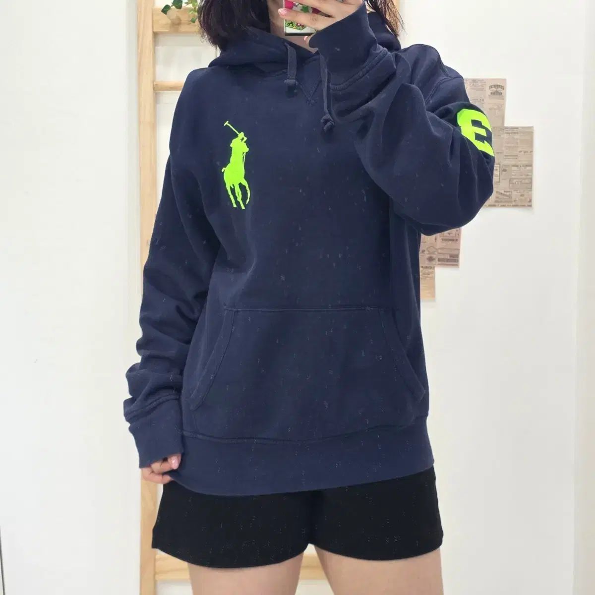フリップ M/POLO RALPH LAUREN ビックポニー フーディー Tシャツ ネイビー