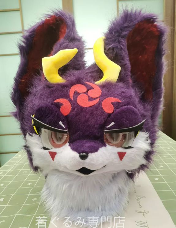 狼　犬　猫　着ぐるみ 　ヘッド ケモノ ファースーツ ぬいぐるみ コスプレ コスチューム Kurumi 一点物 D237