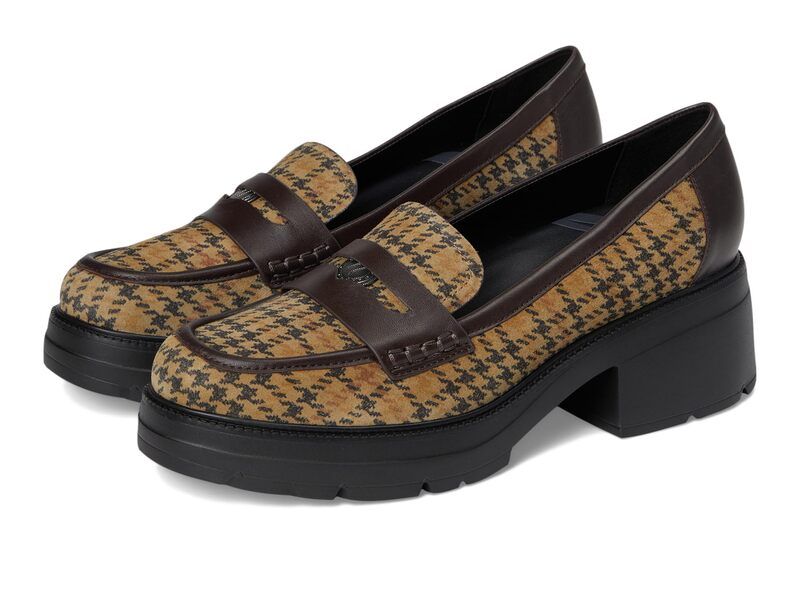 ナチュライザー レディース シューズ スリッポン・ローファー Naturalizer Lumos Olive Houndstooth Suede オリーブ