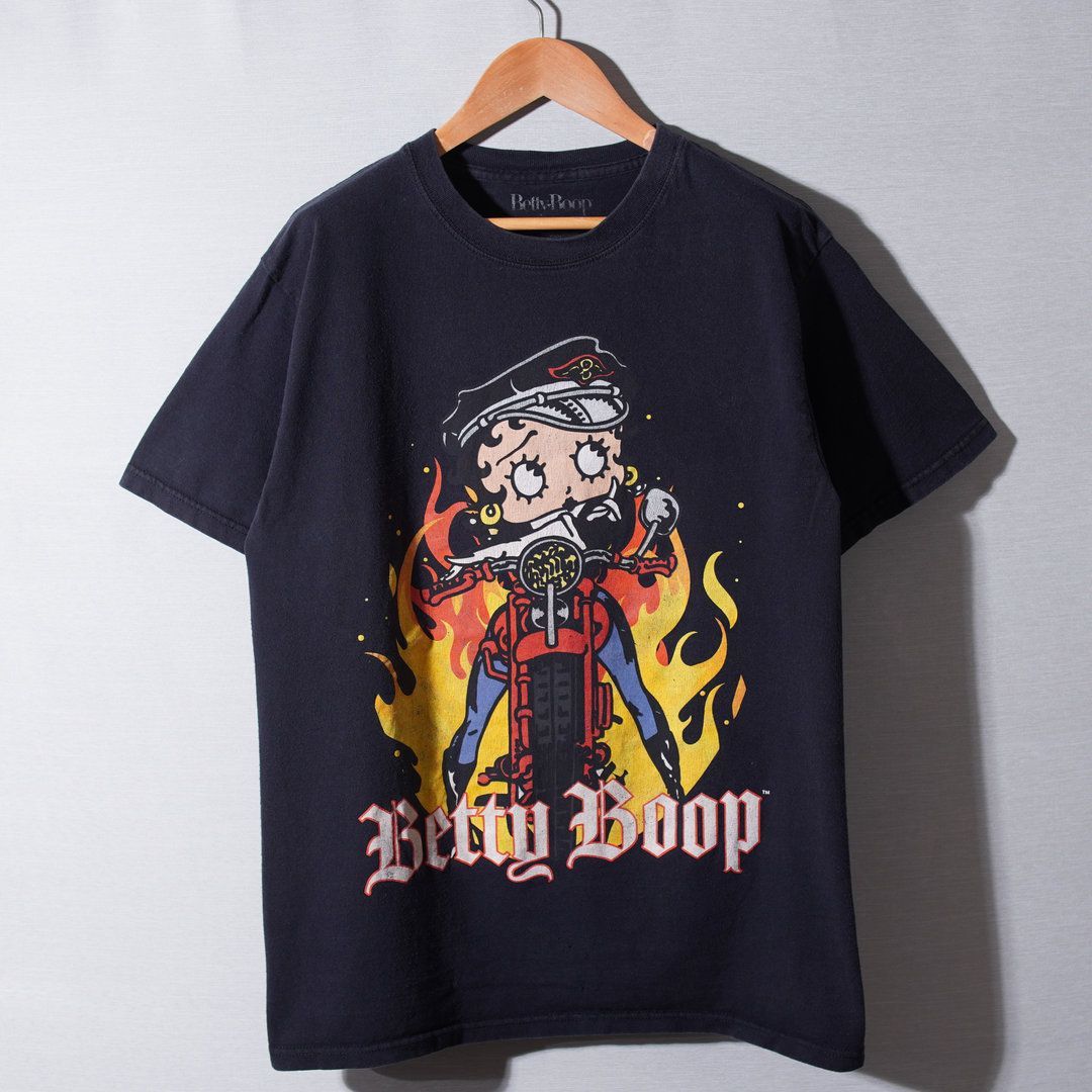 ベティ・ブープ バイクTシャツ ブラック　ヴィンテージ ベティ ブープ Betty Boop Tシャツ M ブラック ベティちゃん キャラ