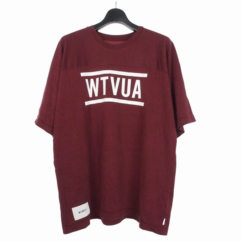 ダブルタップス WTAPS 23AW QB / SS / RACO. BRACKETS クォーターバック ショートスリーブ ブラケッツ フットボール Tシャツ カットソー 半袖 03 バーガンティ 232ATDT-SCM09