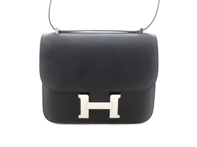 HERMES エルメス コンスタンス3 ミニ ミロワール ブラック/SV ショルダーバッグ ヴォーエプソン ブラック/SV K2025年刻印 レディース【中古】437