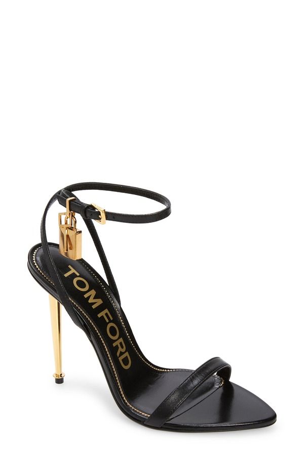 トム・フォード レディース シューズ サンダル TOM FORD Padlock Pointy Toe Sandal Naa Black ブラック