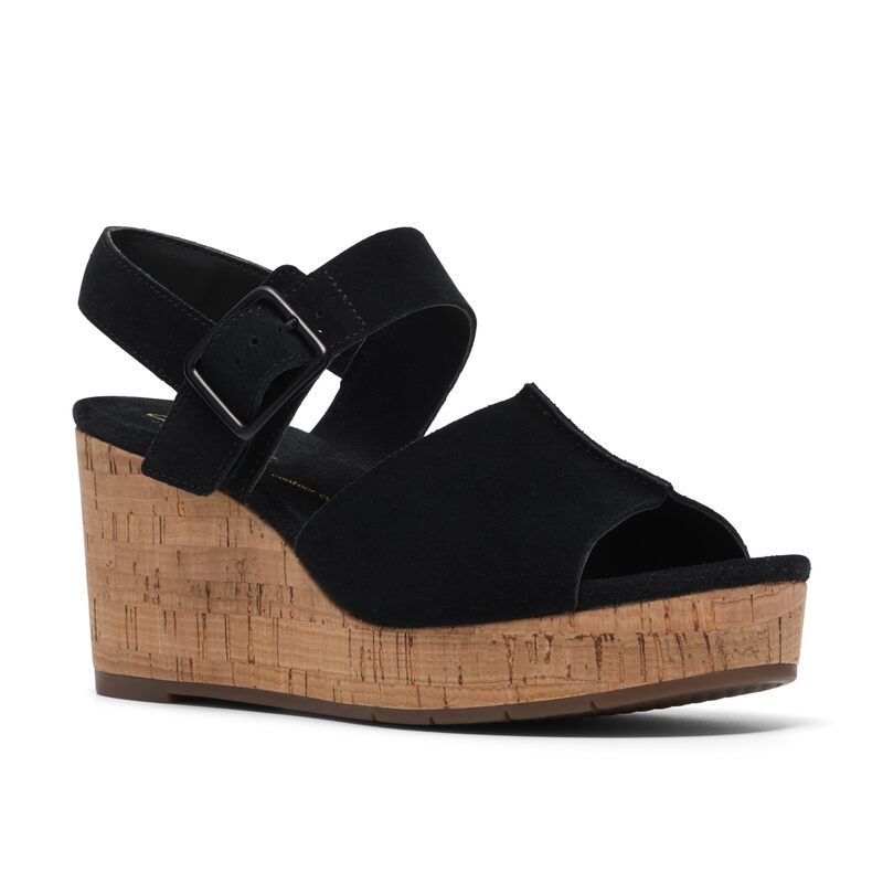 クラークス レディース シューズ ヒール Clarksabina Dream Black Suede ブラック