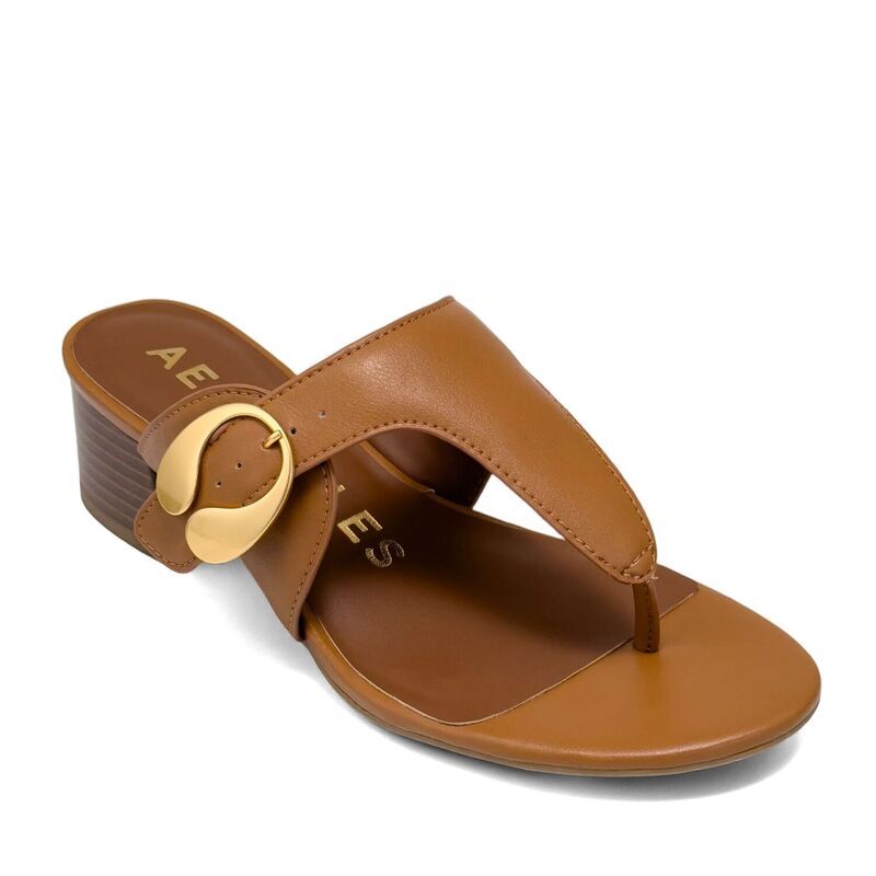 エアロソールズ レディース シューズ パンプス サンダル ヒール Aerosoles Cloude Womens TStrap Block Heel Sandals Tan タン