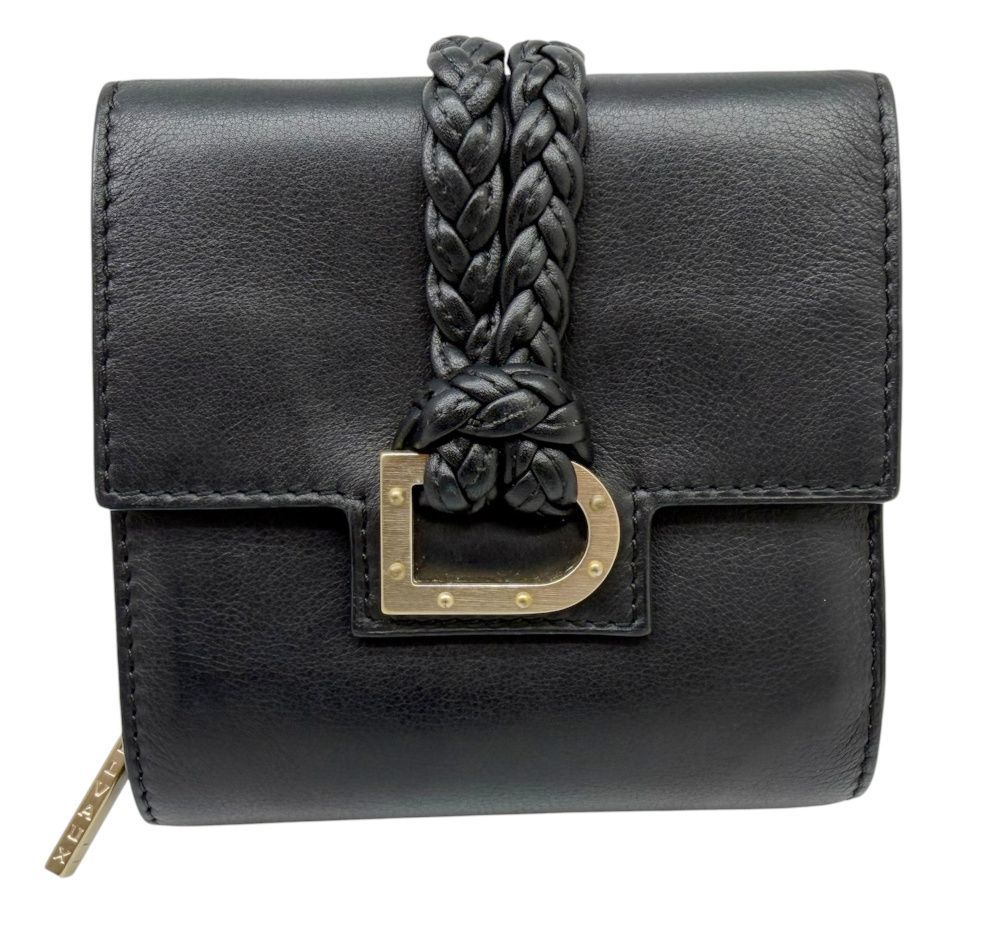 デルヴォー レザーウォレットDELVAUX DELVAUX デルヴォー Colette ウォレット 三つ折り 財布 編み込み