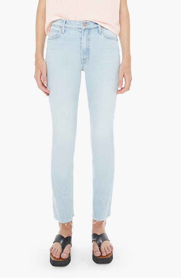マザー レディース ボトムス デニムパンツ ハイウエスト ジーンズ MOTHER The Rascal High Waist Fray Hem Flood Jeans Bring The Cooler