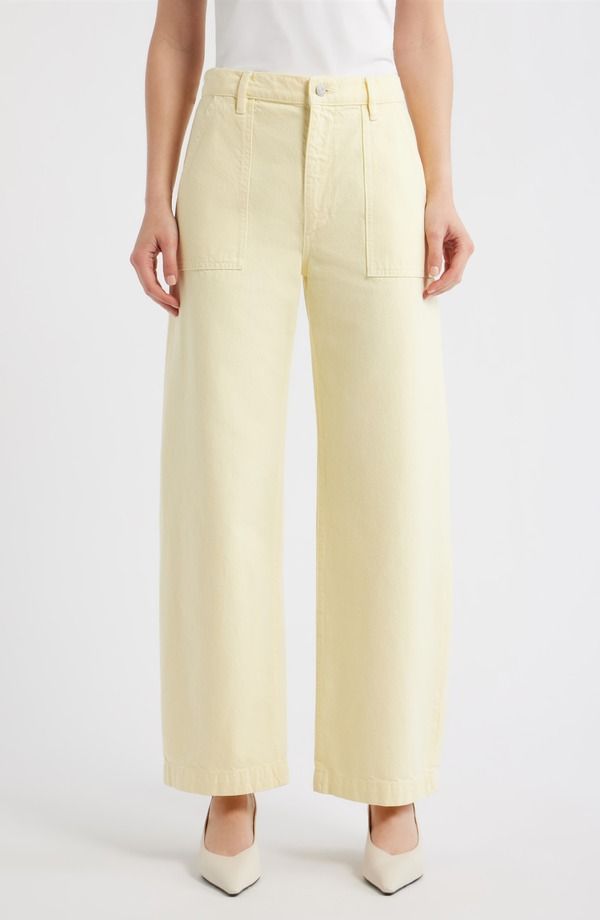 フレーム レディース ボトムス デニムパンツ ワイドレッグ ハイウエスト ジーンズ FRAME The Bow High Waist Wide Leg Utility Jeans Lemon