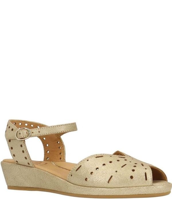 ラモールドピード レディース シューズ サンダル トール スエード アンクル LAmour Des Pieds Brenn Metallic Suede Perforated Ankle Wrap W