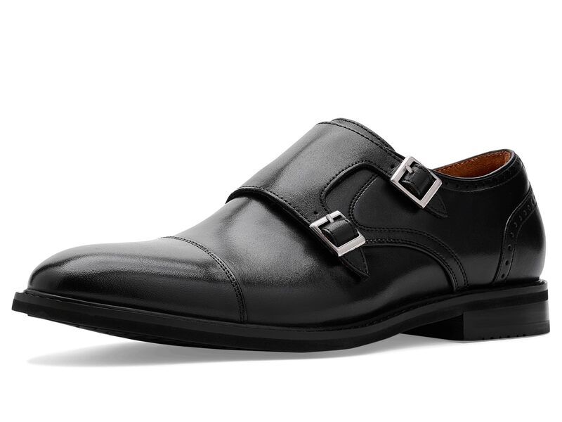ステイシーアダムス メンズ シューズ スリッポン・ローファー モンクストラップ モンク キャップ Stacy Adams Boswell Cap Toe Double Monk Strap Black