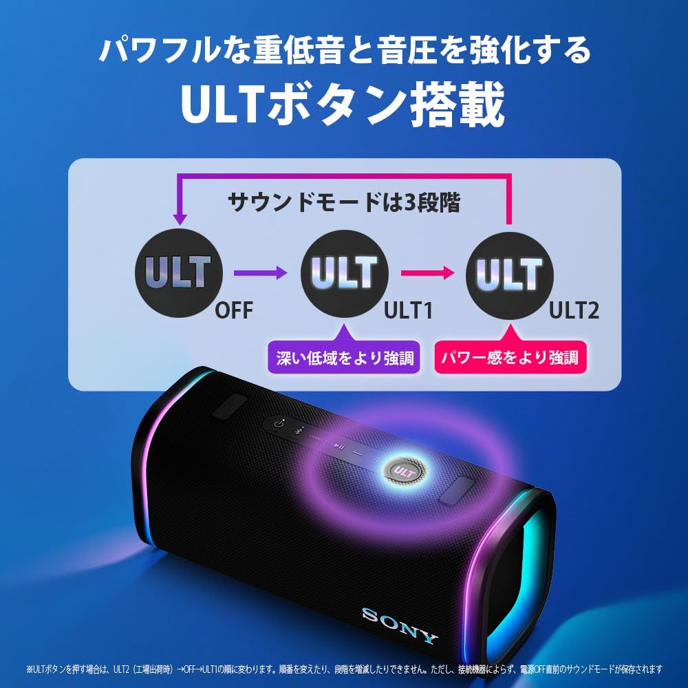 ソニー(SONY) ULT FIELD 5 Bluetoothスピーカー 迫力の重低音 クリアな