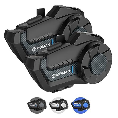 バイク用インカム, Moman(モーマン) H2 Pro 2台セット 1000m通信可能距離 2人同時通話 DSP&CVC機能搭載 音楽再生 IP65防水 音声アシスタント 日本語/英語ガイダンス音声 音楽共有 IP65防水 操作簡単 日本語取扱, バイpms