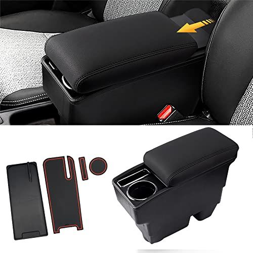 トヨタ ヤリスクロス 専用 アームレスト YARIS CROSS 2020年8月? コンソールボックス 車内収納ボックス スライド式 ドリンクホルダー機能搭載 トレイ内蔵 大容量 肘掛け 肘置き 長距離ドライブ 新オリジナル版 装着簡単 ブラックステッチpms