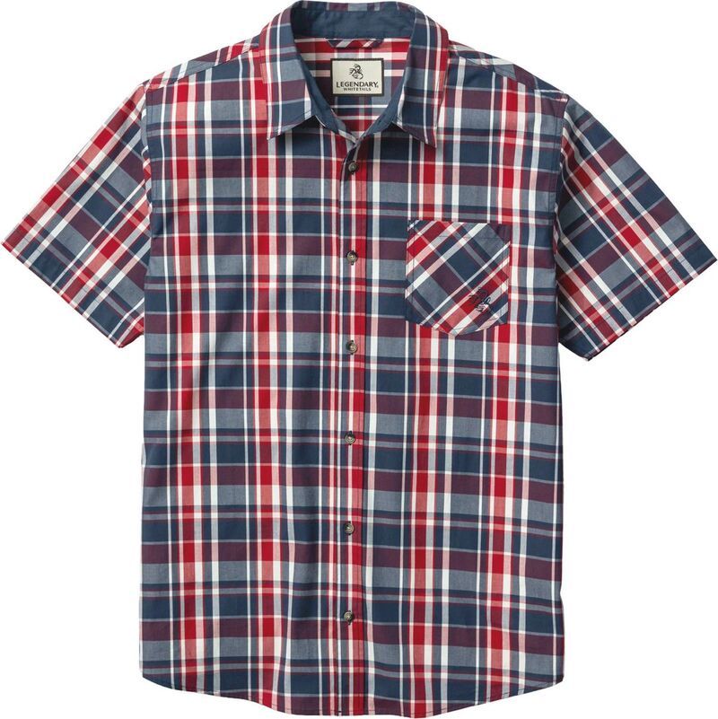 レジェンダリーホワイトテイルズ レディース トップス Tシャツ Mens Legendary Whitetails Poplin Short Sleeve Button Up Shirt Old Gl