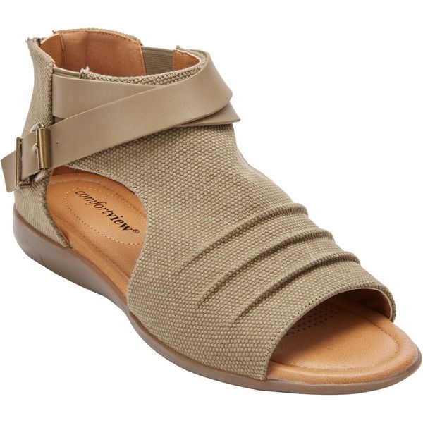 コンフォートビュー レディース シューズ サンダル Comfortview The Payton Shootie Khaki カーキ